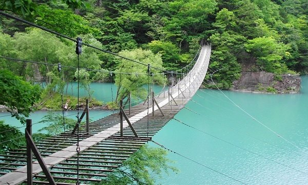 寸又峡温泉、夢の吊橋の写真